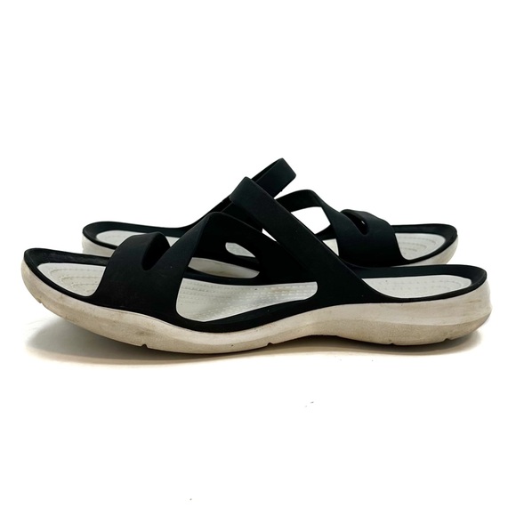 Crocs | Stillwater Strappy Sandal Black White Size US 5 - Picture 7 of 10